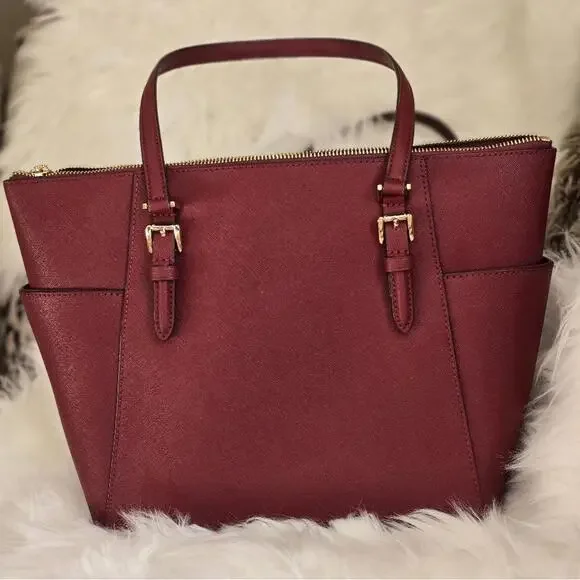 Michael Kors Charlotte Large Saffiano Leather Top-Zip Tote - Picture 2 of 7